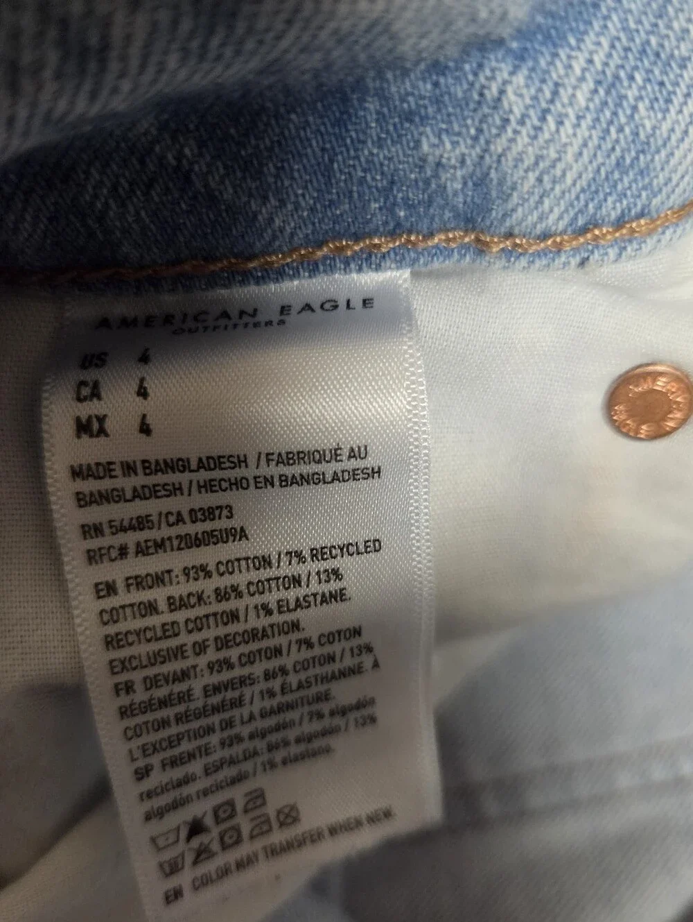 American Eagle Outfitters Light Blue Denim Shorts Size 4 - Picture 4 of 11